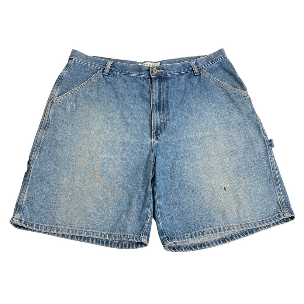 Y2K Falls Creek Carpenter Shorts Mens 36 Loose Baggy‎ Blue Denim Workwear Skater
